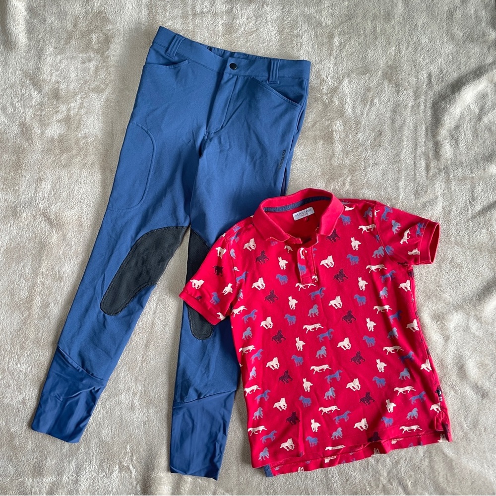 NWOT Fouganza kids equestrian riding blue breeches